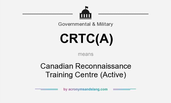 What does CRTC(A) mean? It stands for Canadian Reconnaissance Training Centre (Active)