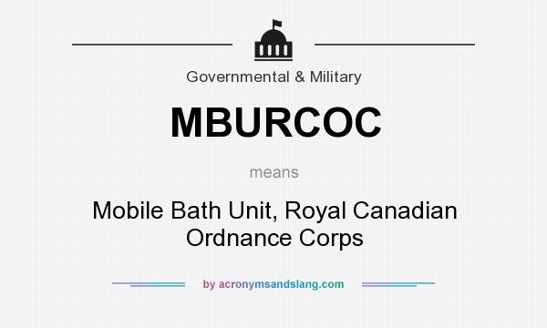 What does MBURCOC mean? It stands for Mobile Bath Unit, Royal Canadian Ordnance Corps