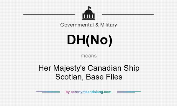 What does DH(No) mean? It stands for Her Majesty`s Canadian Ship Scotian, Base Files