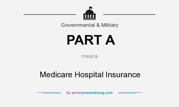 What does PART A mean? It stands for Medicare Hospital Insurance