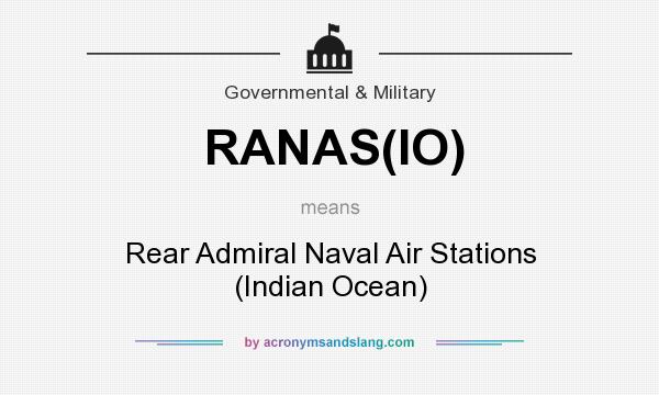 What does RANAS(IO) mean? It stands for Rear Admiral Naval Air Stations (Indian Ocean)