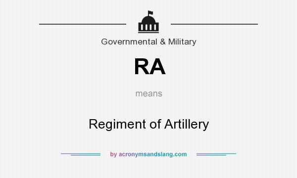 What does RA mean? It stands for Regiment of Artillery