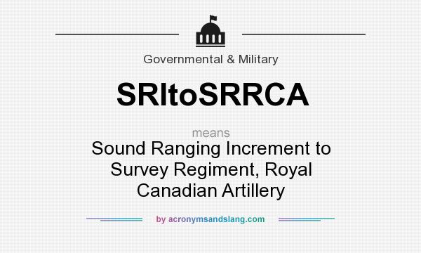 What does SRItoSRRCA mean? It stands for Sound Ranging Increment to Survey Regiment, Royal Canadian Artillery