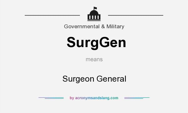 What does SurgGen mean? It stands for Surgeon General