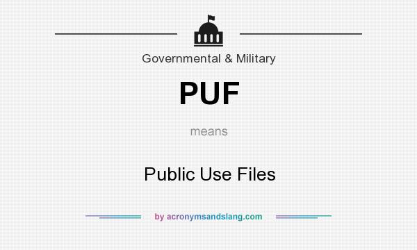 What does PUF mean? It stands for Public Use Files