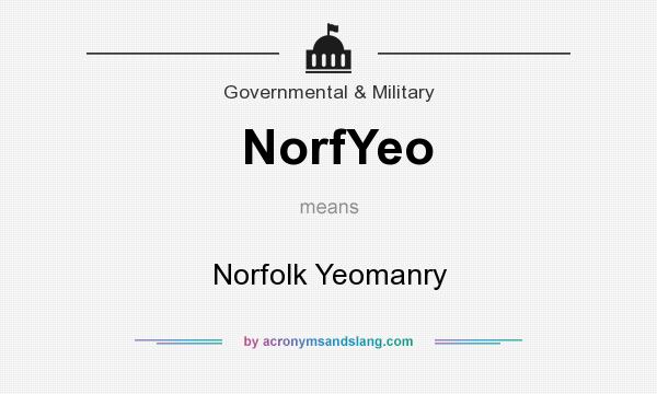 What does NorfYeo mean? It stands for Norfolk Yeomanry