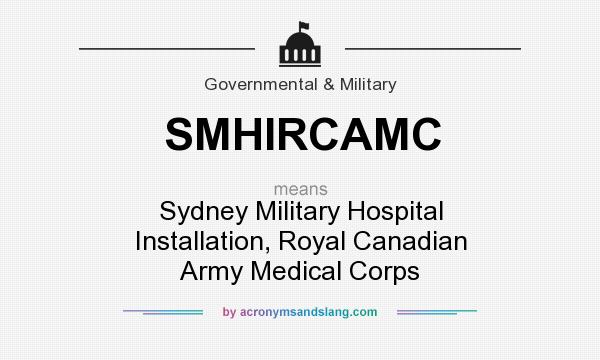 What does SMHIRCAMC mean? It stands for Sydney Military Hospital Installation, Royal Canadian Army Medical Corps
