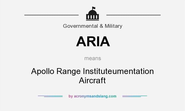 What does ARIA mean? It stands for Apollo Range Instituteumentation Aircraft