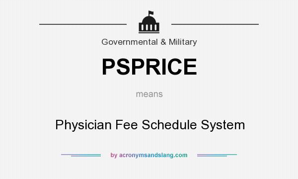 What does PSPRICE mean? It stands for Physician Fee Schedule System