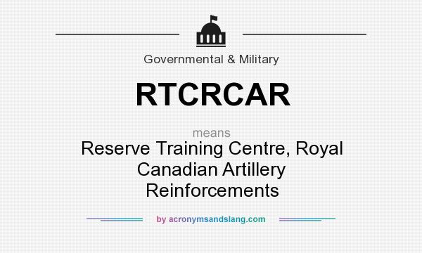 What does RTCRCAR mean? It stands for Reserve Training Centre, Royal Canadian Artillery Reinforcements