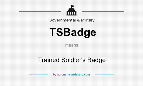 What does TSBadge mean? It stands for Trained Soldier`s Badge