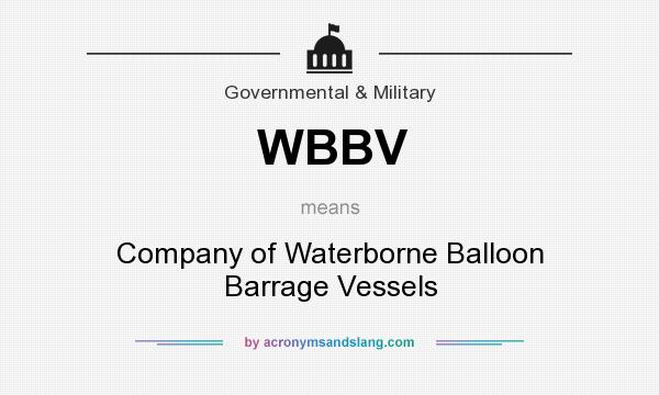 What does WBBV mean? It stands for Company of Waterborne Balloon Barrage Vessels