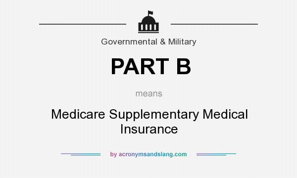 What does PART B mean? It stands for Medicare Supplementary Medical Insurance