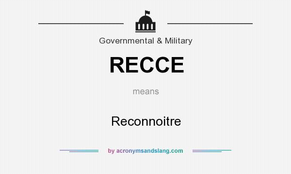 What does RECCE mean? It stands for Reconnoitre