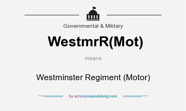What does WestmrR(Mot) mean? It stands for Westminster Regiment (Motor)