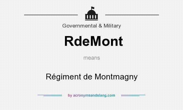 What does RdeMont mean? It stands for Régiment de Montmagny