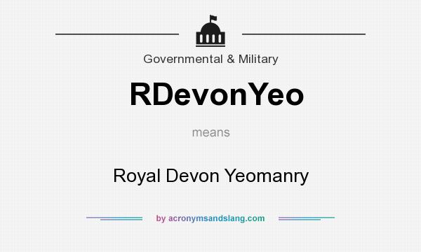 What does RDevonYeo mean? It stands for Royal Devon Yeomanry