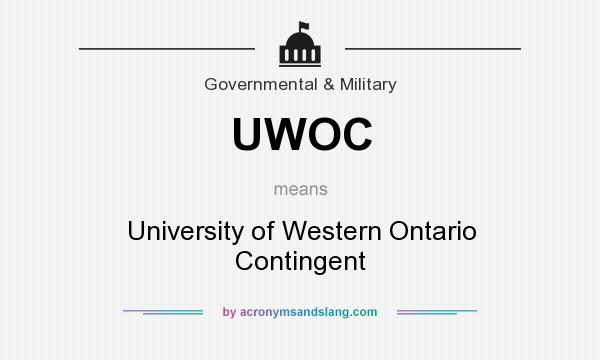 What does UWOC mean? It stands for University of Western Ontario Contingent