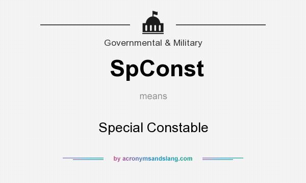 What does SpConst mean? It stands for Special Constable