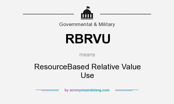 What does RBRVU mean? It stands for ResourceBased Relative Value Use