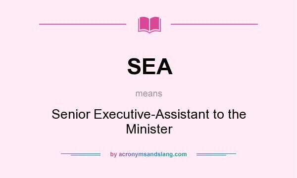 What does SEA mean? It stands for Senior Executive-Assistant to the Minister