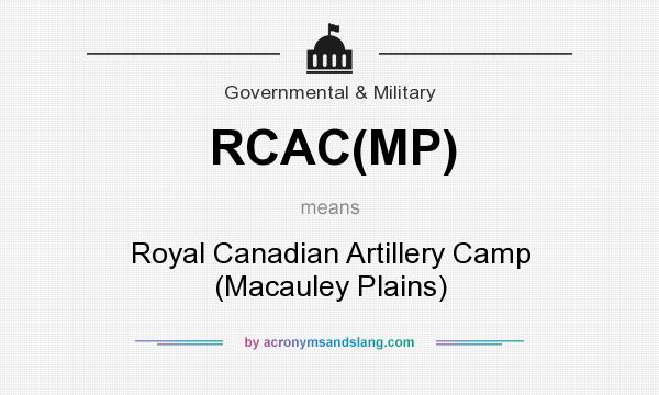 What does RCAC(MP) mean? It stands for Royal Canadian Artillery Camp (Macauley Plains)