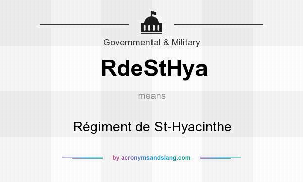 What does RdeStHya mean? It stands for Régiment de St-Hyacinthe