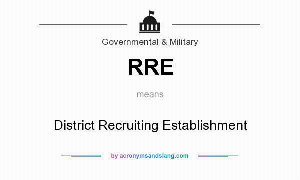 What does RRE mean? It stands for District Recruiting Establishment