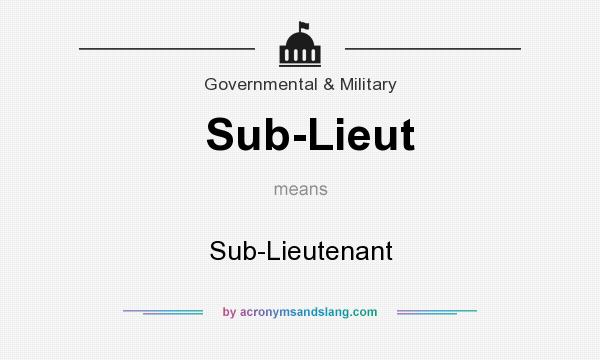 What does Sub-Lieut mean? It stands for Sub-Lieutenant