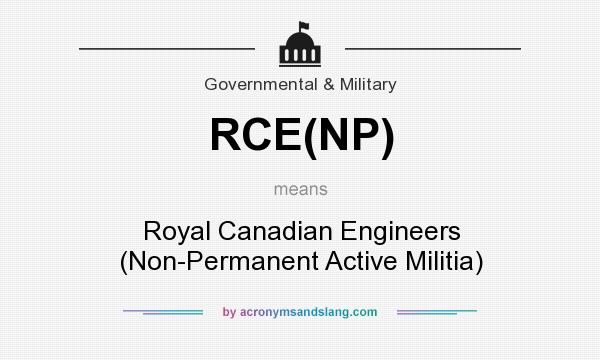 What does RCE(NP) mean? It stands for Royal Canadian Engineers (Non-Permanent Active Militia)