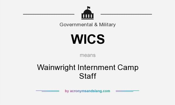What does WICS mean? It stands for Wainwright Internment Camp Staff