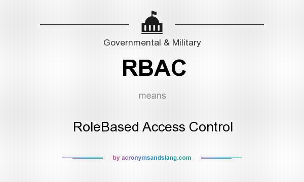 What does RBAC mean? It stands for RoleBased Access Control