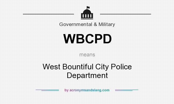 What does WBCPD mean? It stands for West Bountiful City Police Department