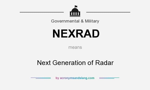 What does NEXRAD mean? It stands for Next Generation of Radar