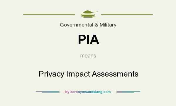 What does PIA mean? It stands for Privacy Impact Assessments