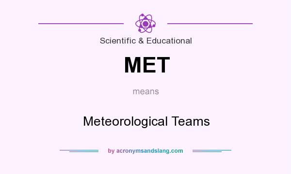 What does MET mean? It stands for Meteorological Teams
