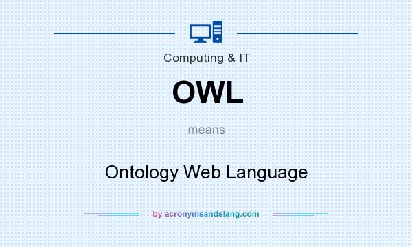What does OWL mean? It stands for Ontology Web Language
