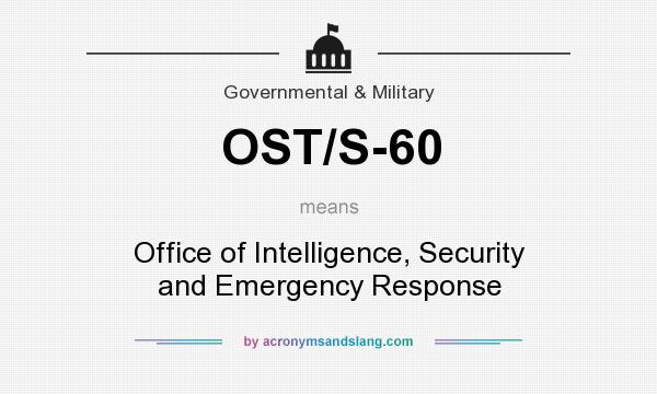 What does OST/S-60 mean? It stands for Office of Intelligence, Security and Emergency Response