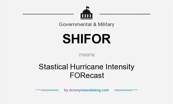 What does SHIFOR mean? It stands for Stastical Hurricane Intensity FORecast