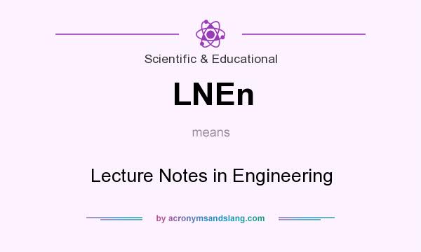What does LNEn mean? It stands for Lecture Notes in Engineering