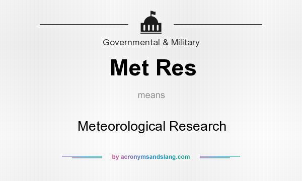 What does Met Res mean? It stands for Meteorological Research