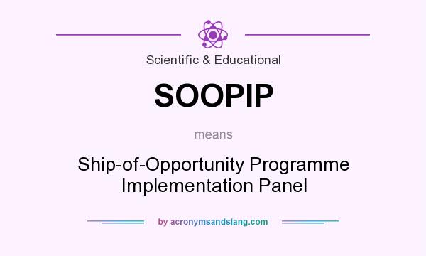 What does SOOPIP mean? It stands for Ship-of-Opportunity Programme Implementation Panel