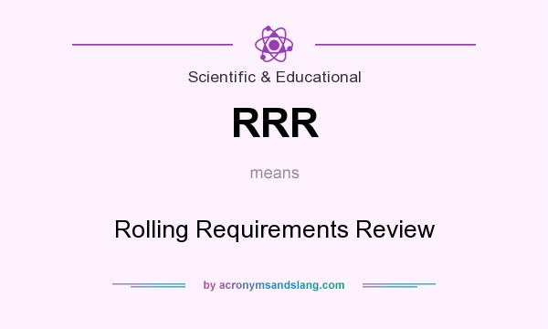 What does RRR mean? It stands for Rolling Requirements Review