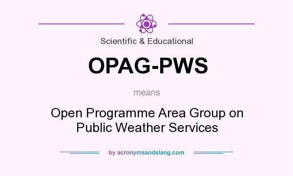 What does OPAG-PWS mean? It stands for Open Programme Area Group on Public Weather Services