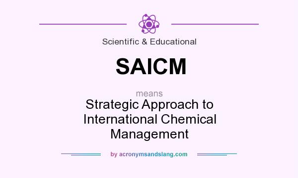 What does SAICM mean? It stands for Strategic Approach to International Chemical Management