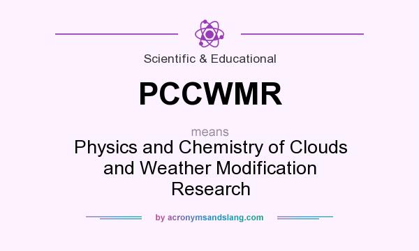 What does PCCWMR mean? It stands for Physics and Chemistry of Clouds and Weather Modification Research