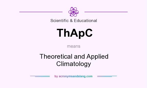 What does ThApC mean? It stands for Theoretical and Applied Climatology