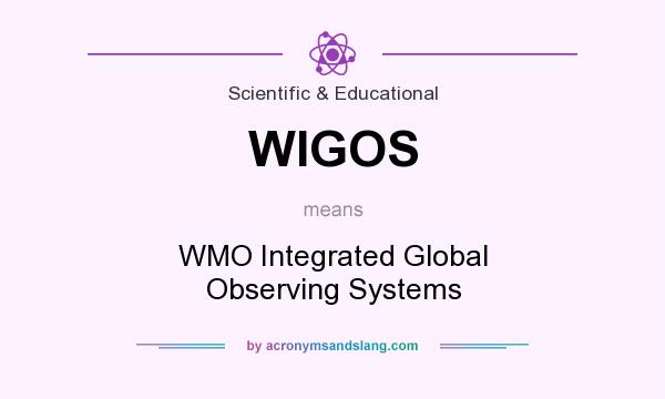What does WIGOS mean? It stands for WMO Integrated Global Observing Systems