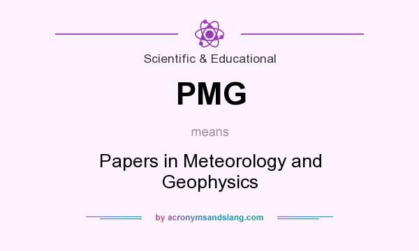 What does PMG mean? It stands for Papers in Meteorology and Geophysics