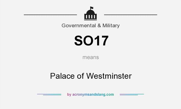 What does SO17 mean? It stands for Palace of Westminster